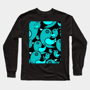 Paisley Bird Teal Long Sleeve T-Shirt